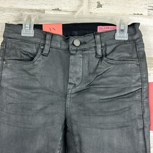 Blank NYC Girls 12 mini mercer spray on cotton blend skinny pants black new - Picture 3 of 8